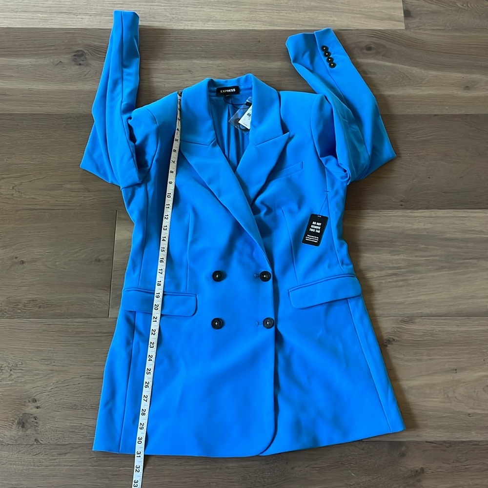 Express Electric Blue Double-Breasted Blazer - Picture 6 of 16